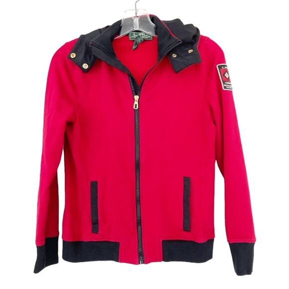 LRL Lauren Active Red Full Zip Hoodie Sz PXS - Picture 5 of 5